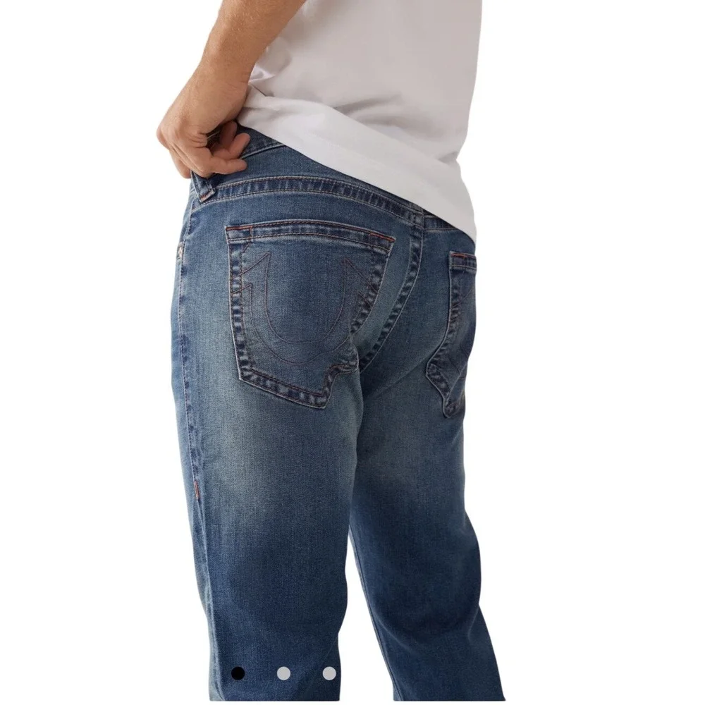 True Religion Rocco Relaxed Skinny Jeans Mens‎ Size 38 Faded Wash Denim $164